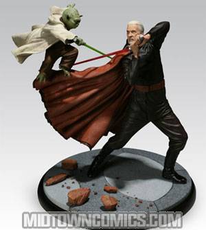Star Wars Yoda vs Count Dooku Diorama Statue