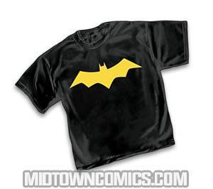 Batgirl Symbol I Yellow Symbol On Black Womens T-Shirt Large
