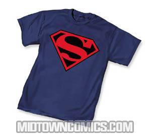 New Superman Symbol Navy T-Shirt Large