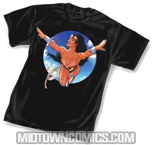 Wonder Woman Flying High by Adam Hughes T-Shirt Large