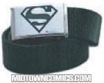 Superman Black & Silver On Black Web Belt