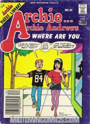 Archie Archie Andrews Where Are You Comics Digest Magazine #34
