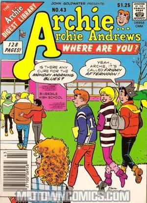 Archie Archie Andrews Where Are You Comics Digest Magazine #43
