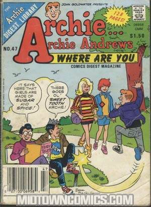 Archie Archie Andrews Where Are You Comics Digest Magazine #47