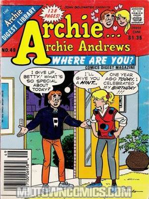 Archie Archie Andrews Where Are You Comics Digest Magazine #49