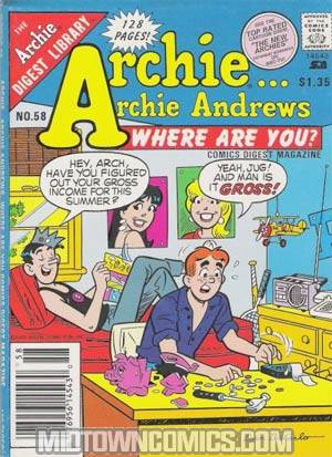 Archie Archie Andrews Where Are You Comics Digest Magazine #58
