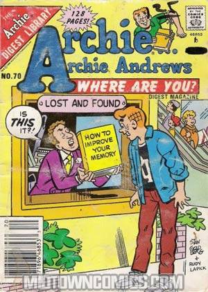 Archie Archie Andrews Where Are You Comics Digest Magazine #70