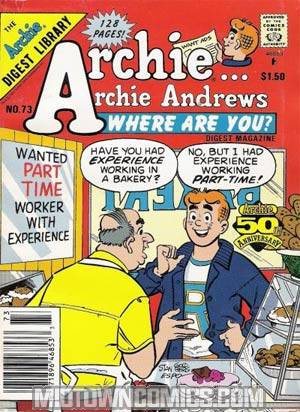 Archie Archie Andrews Where Are You Comics Digest Magazine #73
