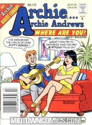 Archie Archie Andrews Where Are You Comics Digest Magazine #113
