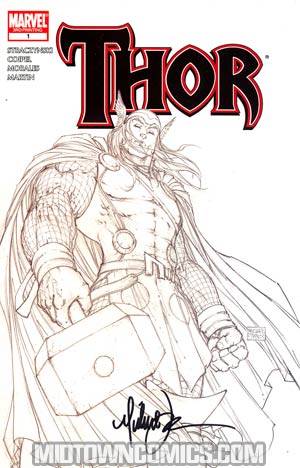 Thor Vol 3 #1 Cover H 3rd Ptg Wizard Authentic Signed Michael Turner Sketch Cover