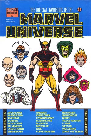Official Handbook Of The Marvel Universe Master Edition #4 Without Polybag