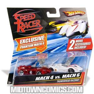 Hot Wheels Speed Racer Mach 4 vs Mach 6 2-Pack Vehicles