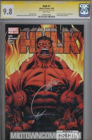 Hulk Vol 2 #1 Cover K Signed By Joe Quesada CGC 9.8