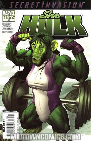 She-Hulk Vol 2 #32 Incentive Monkey Variant Cover (Secret Invasion Tie-In)