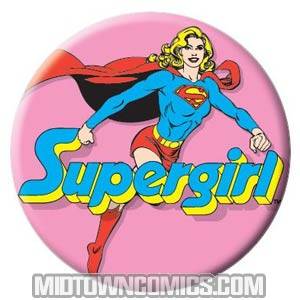 Supergirl On Pink Button (BOY81068BT)
