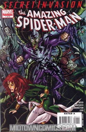Secret Invasion Amazing Spider-Man #1 Cover B DF Signed By Brian Reed
