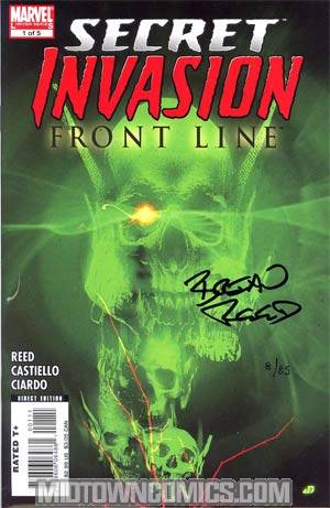 Secret Invasion Front Line #1 Cover B DF Signed By Brian Reed
