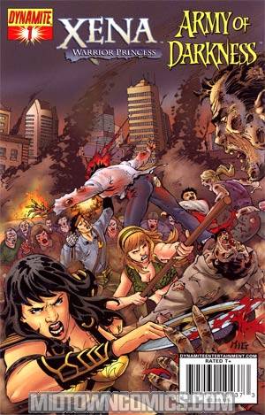 Xena vs Army Of Darkness What Again #1 Zombie Raid Cover