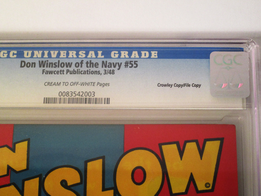 Don Winslow Of The Navy #55 CGC 9.0 Crowley Pedigree/File Copy