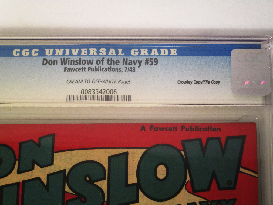 Don Winslow Of The Navy #59 CGC 9.0 Crowley Pedigree/File Copy