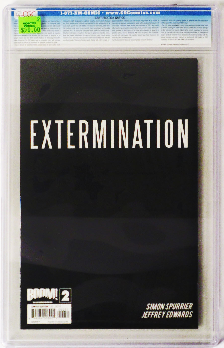Extermination (BOOM Studios) #2 Cover G Incentive John Cassaday Virgin Sketch Variant Cover CGC 9.8