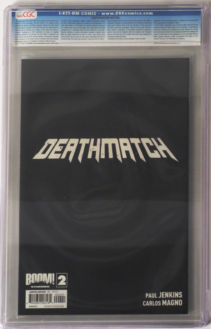 Deathmatch #2 Incentive Whilce Portacio Virgin Sketch Cover CGC 9.8