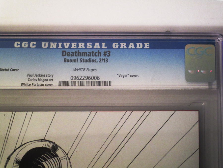 Deathmatch #3 Incentive Whilce Portacio Virgin Sketch Cover CGC 9.8