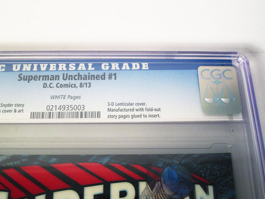 Superman Unchained #1 Cover N 3D Motion Cover CGC 9.8