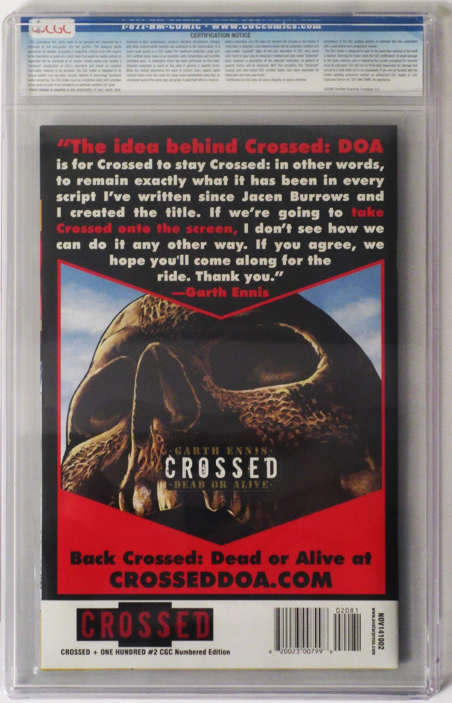 Crossed Plus 100 #2 Cover I CGC Numbered Edition