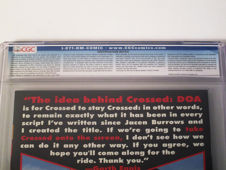 Crossed Plus 100 #2 Cover I CGC Numbered Edition