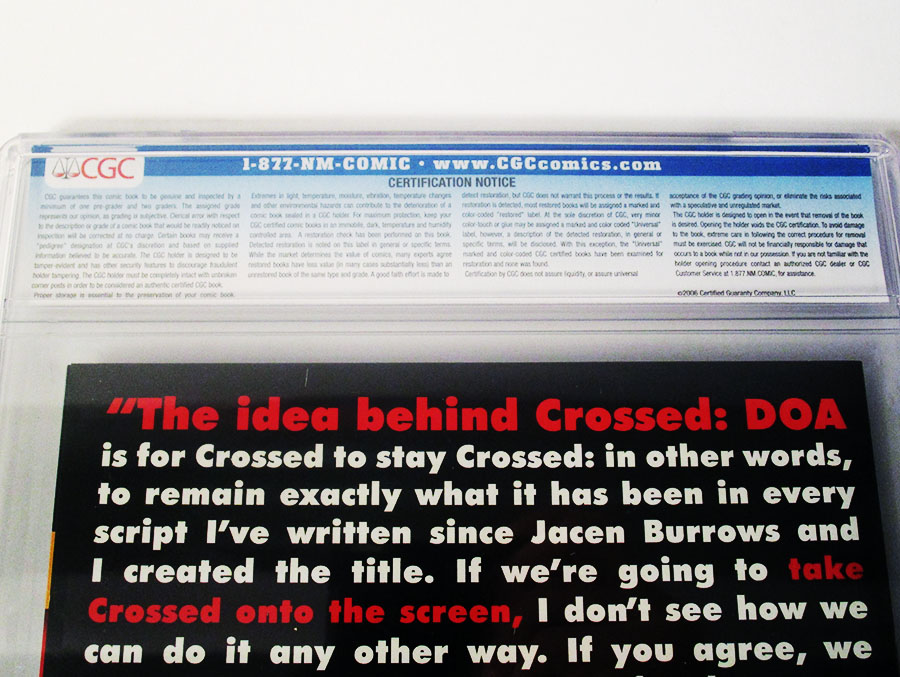 Crossed Plus 100 #3 Cover G CGC Numbered Edition
