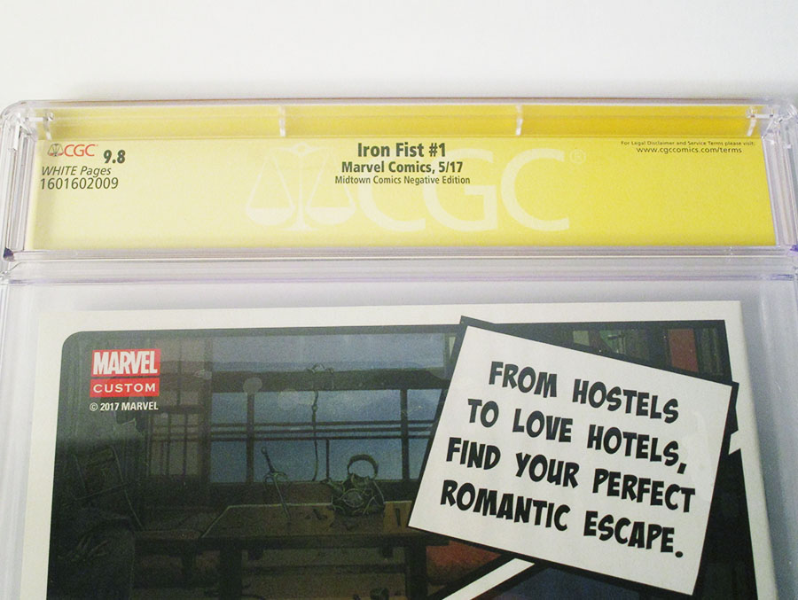 Iron Fist Vol 5 #1  Midtown Exclusive J Scott Campbell Anti-Venomized Negative Colors Variant Cover Signed By J Scott Campbell CGC 9.8