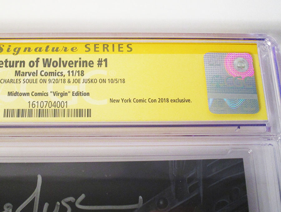 Return Of Wolverine #1  Midtown Exclusive Cover E Joe Jusko Variant Cover Signed By Joe Jusko & Charles Soule CGC 9.8