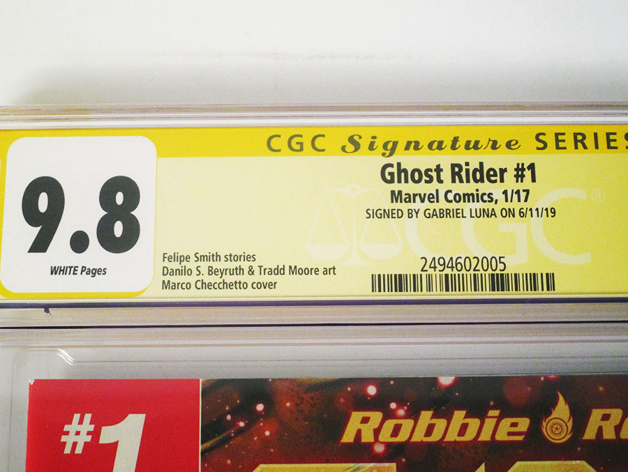 Ghost Rider Vol 7 #1 Cover N Regular Marco Checchetto Cover Signed By Gabriel Luna CGC 9.8