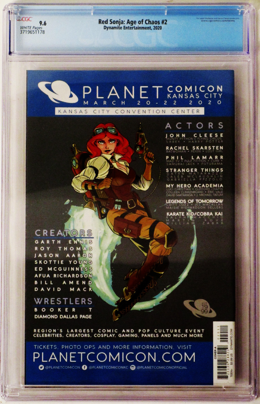 Red Sonja Age Of Chaos #2 Cover Z-A Regular Lucio Parrillo Cover CGC Graded 9.6