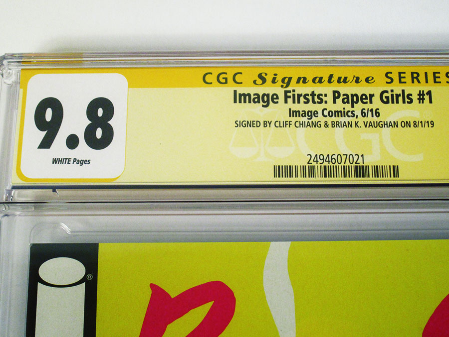 Image Firsts Paper Girls #1 Cover B Signed By Brian K Vaughan & Cliff Chiang CGC 9.8