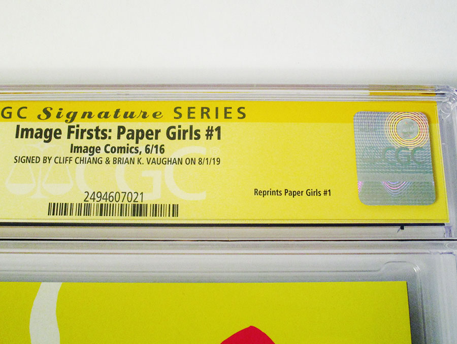 Image Firsts Paper Girls #1 Cover B Signed By Brian K Vaughan & Cliff Chiang CGC 9.8