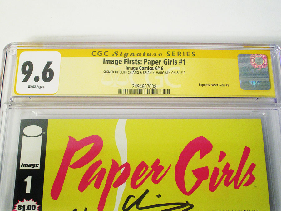 Image Firsts Paper Girls #1 Cover C Signed By Brian K Vaughan & Cliff Chiang CGC 9.6