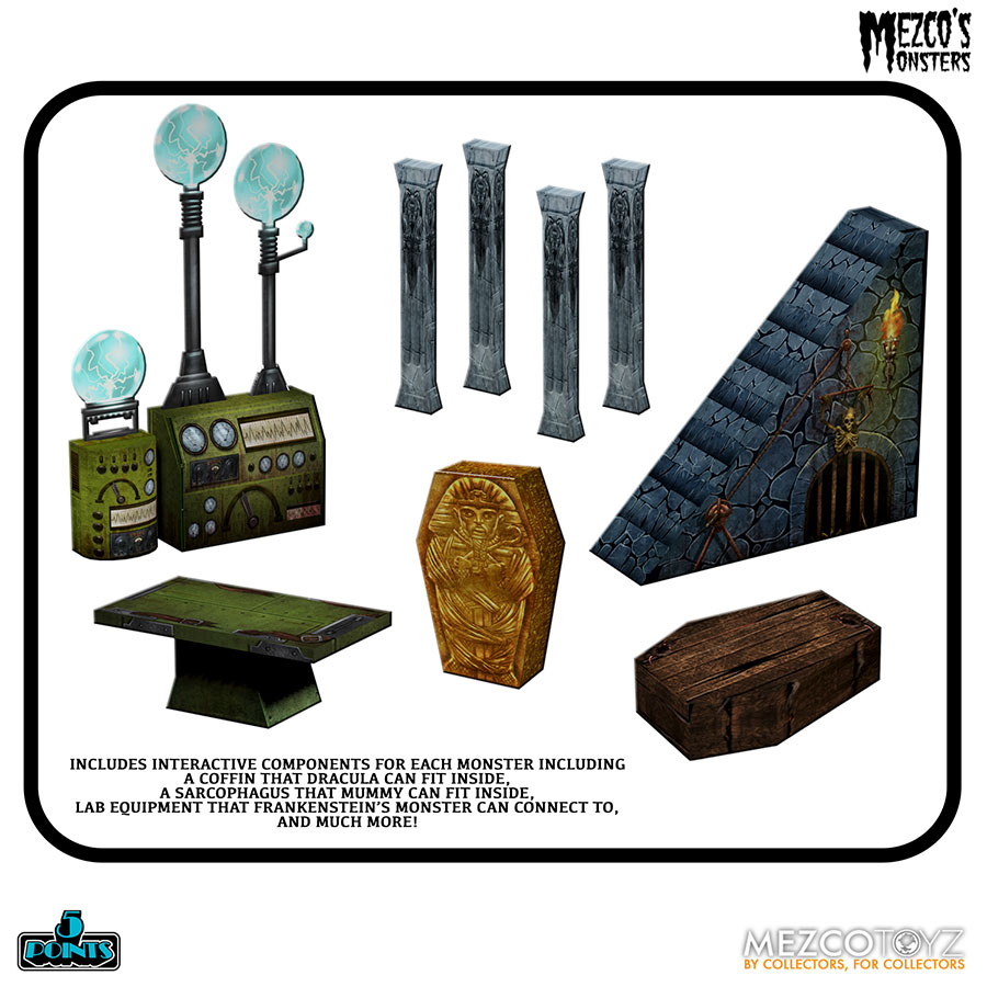 5 Points Mezcos Monsters Tower Of Fear Deluxe Boxed Set