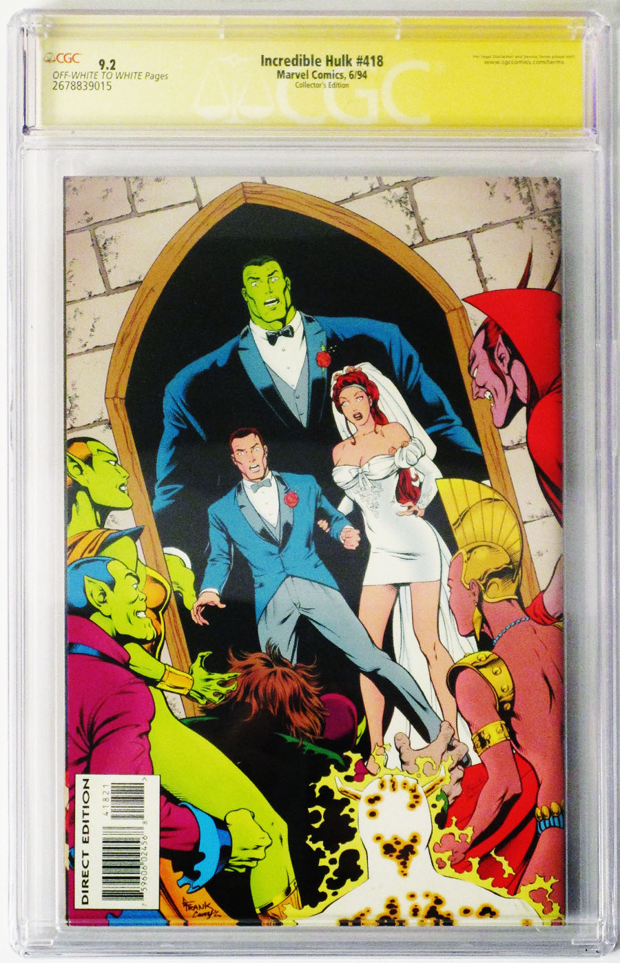 Incredible Hulk #418 Cover C Signed By Peter David CGC 9.2