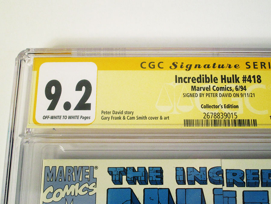 Incredible Hulk #418 Cover C Signed By Peter David CGC 9.2