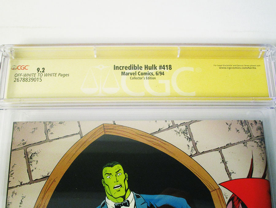 Incredible Hulk #418 Cover C Signed By Peter David CGC 9.2