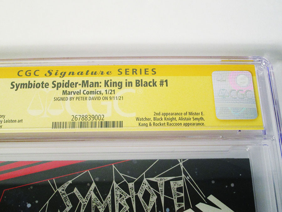 Symbiote Spider-Man King In Black #1 Cover J Signed By Peter David CGC 9.8