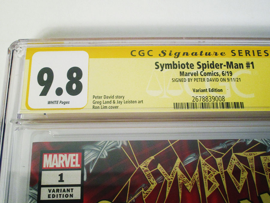 Symbiote Spider-Man #1 Cover P Variant Ron Lim Cover Signed By Peter David CGC 9.8