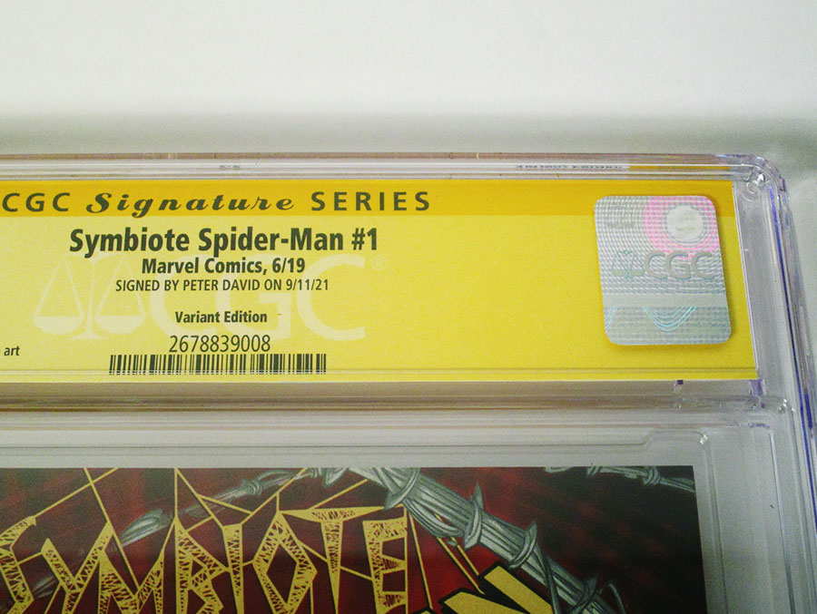 Symbiote Spider-Man #1 Cover P Variant Ron Lim Cover Signed By Peter David CGC 9.8