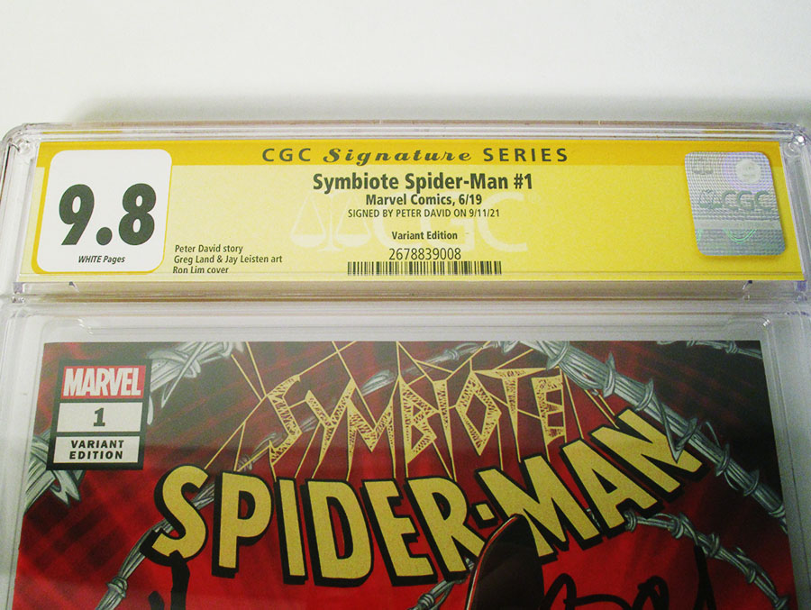 Symbiote Spider-Man #1 Cover P Variant Ron Lim Cover Signed By Peter David CGC 9.8