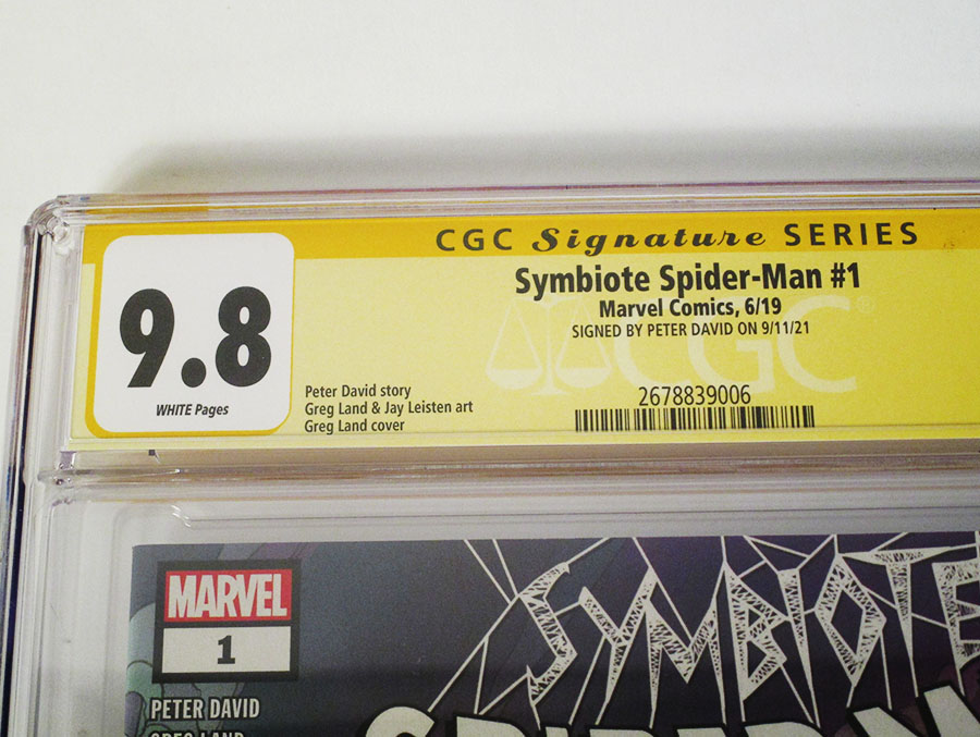 Symbiote Spider-Man #1 Cover Q 1st Ptg Regular Greg Land Cover Signed By Peter David CGC 9.8
