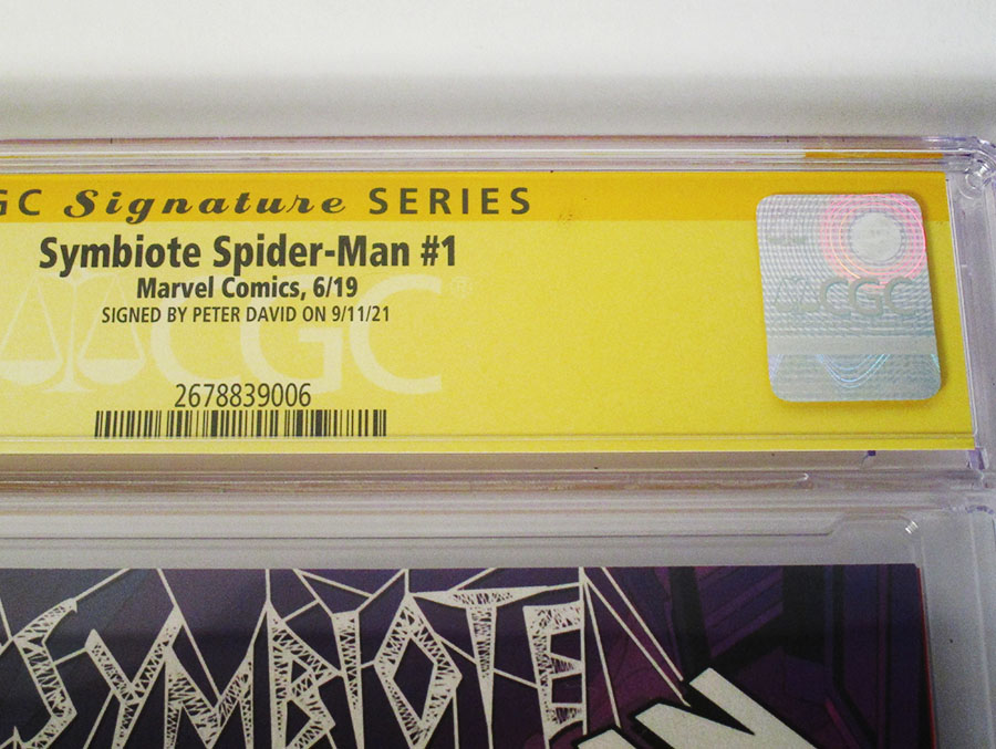 Symbiote Spider-Man #1 Cover Q 1st Ptg Regular Greg Land Cover Signed By Peter David CGC 9.8