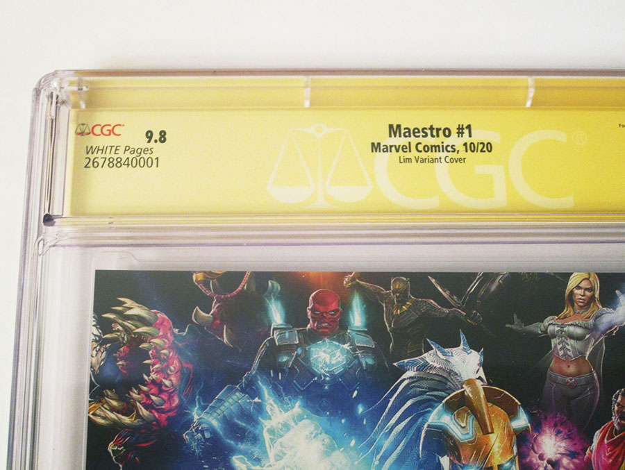 Maestro #1 Cover J Variant Ron Lim Cover Signed By Peter David CGC 9.8