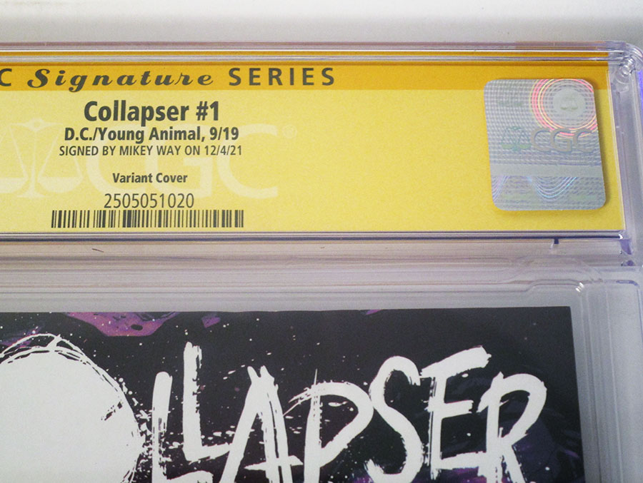 Collapser #1 Cover H Variant Nick Derington Cover Signed By Mikey Way CGC 9.6